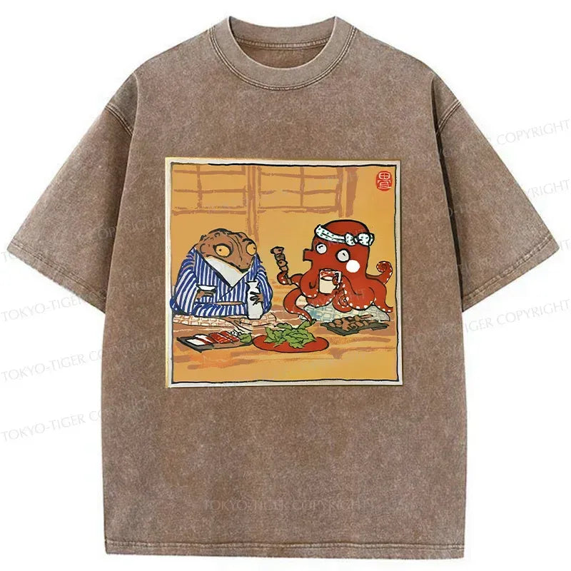 Washed Ukiyo-e Tee for Gift Idea