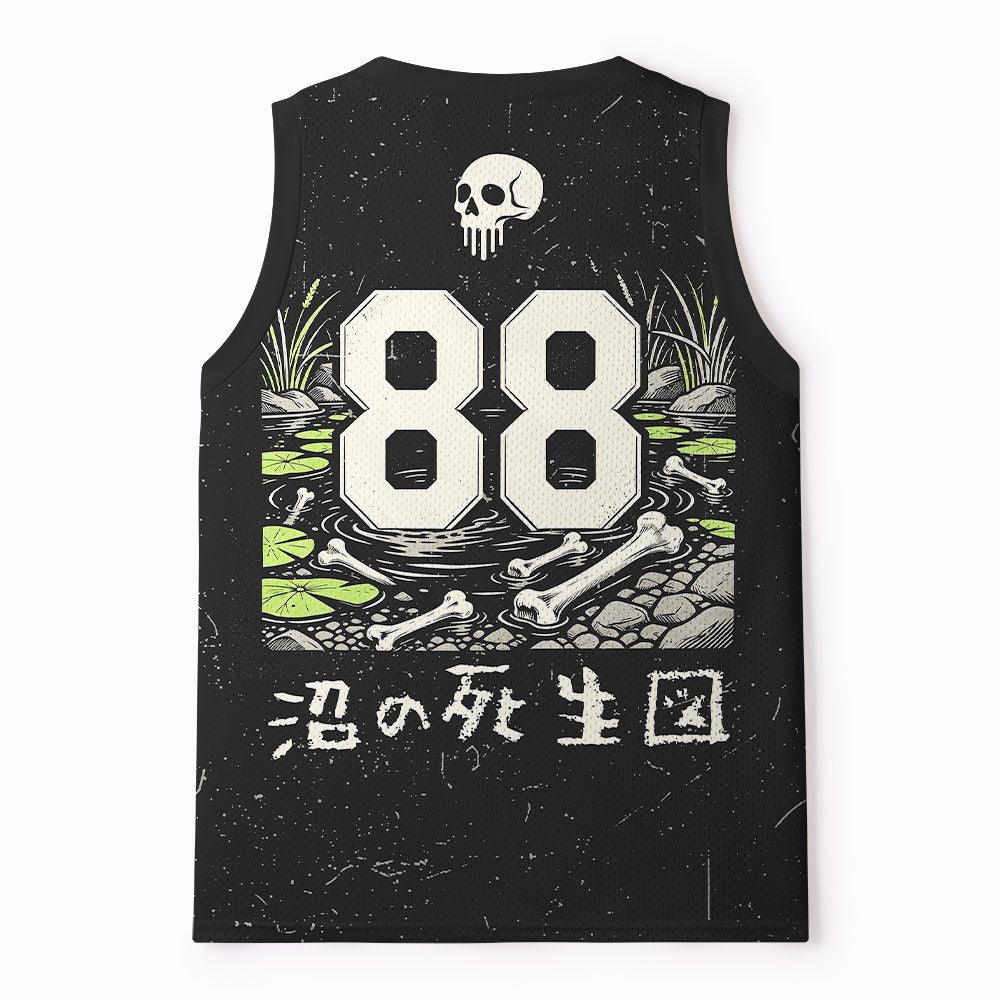 Kyoto-Lion Mire Frog Skeleton Mesh Tank Top