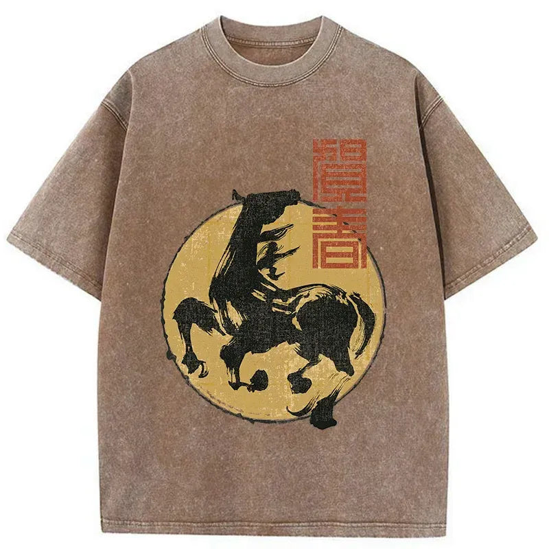 Kyoto-Lion 2026 Year Of The Horse Japan Washed T-Shirt