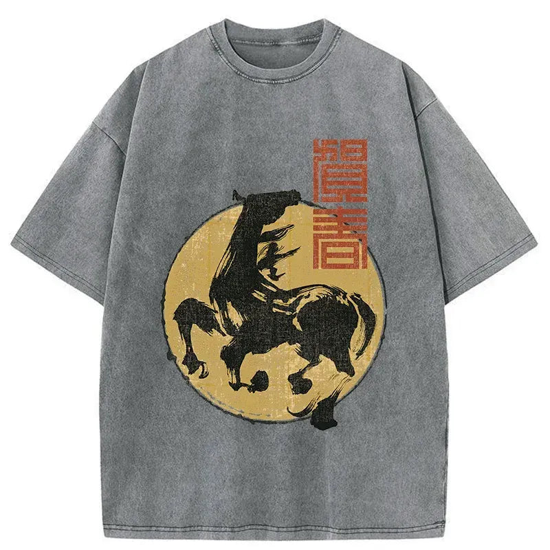 2026 year of the horse Japan washed t-shirt