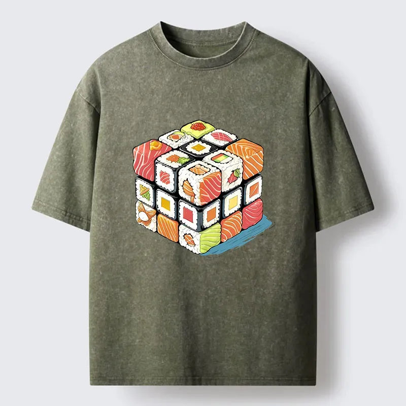 Kyoto-Lion Sushi Rubik's Cube Washed T-Shirt