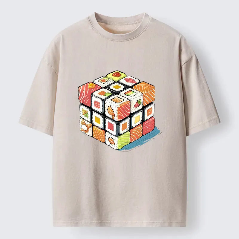 Unisex Cotton T-Shirt with Rubik's Cube Design
