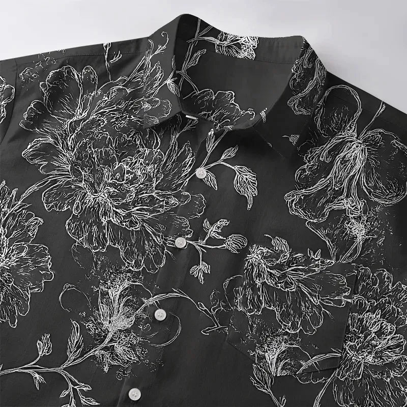 Monochrome blossom shirt streetwear casual