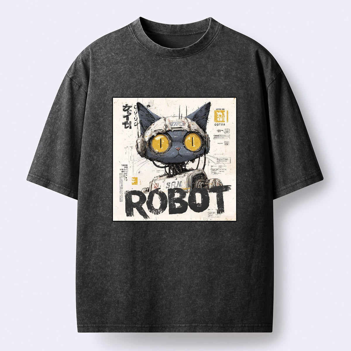 Japanese Robot Cat T-Shirt Best Seller
