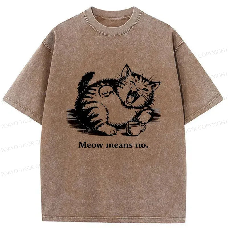 Kyoto-Lion Laughing Cat Washed T-Shirt