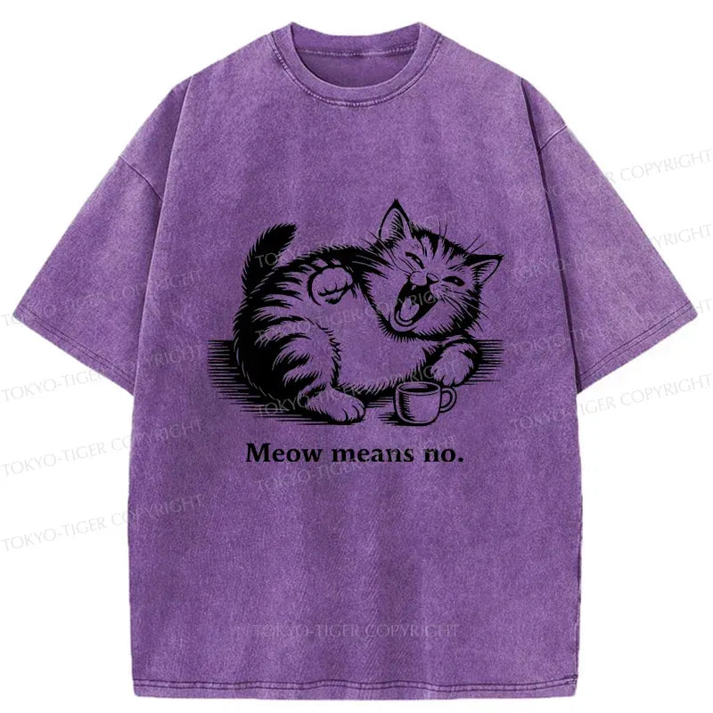 Kyoto-Lion Laughing Cat Washed T-Shirt