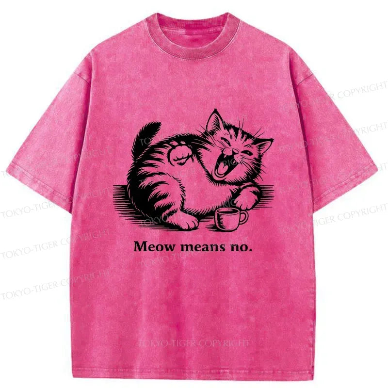 Kyoto-Lion Laughing Cat Washed T-Shirt