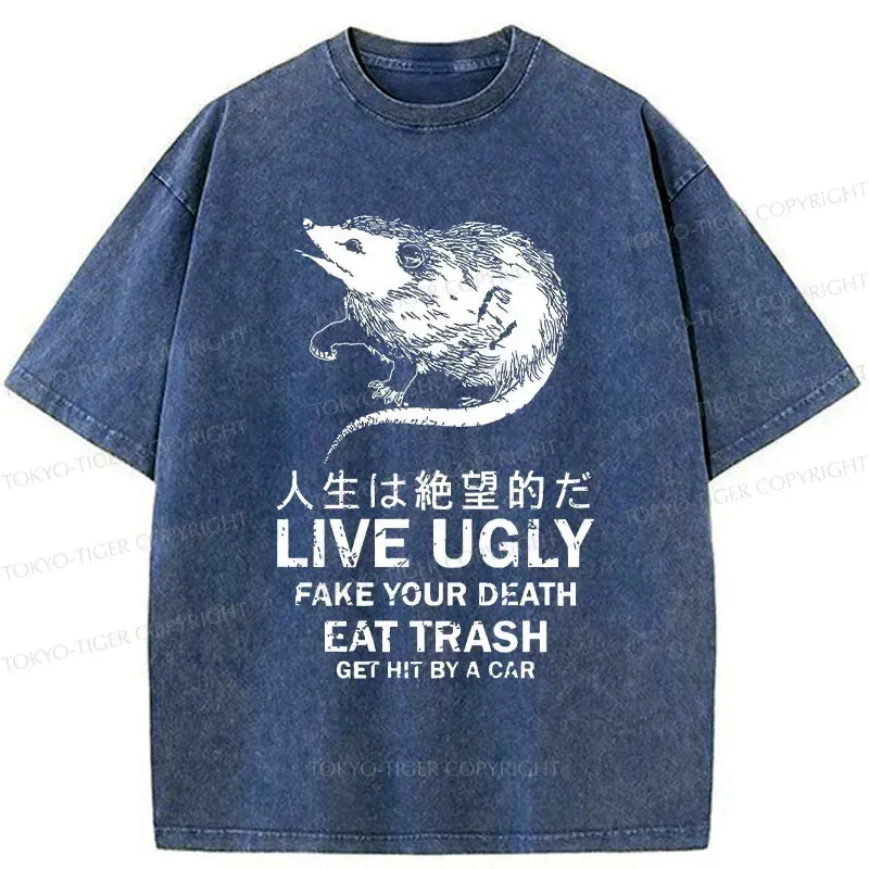 Japanese washed t-shirt for streetwear