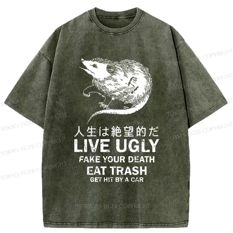 Japanese washed t-shirt for streetwear