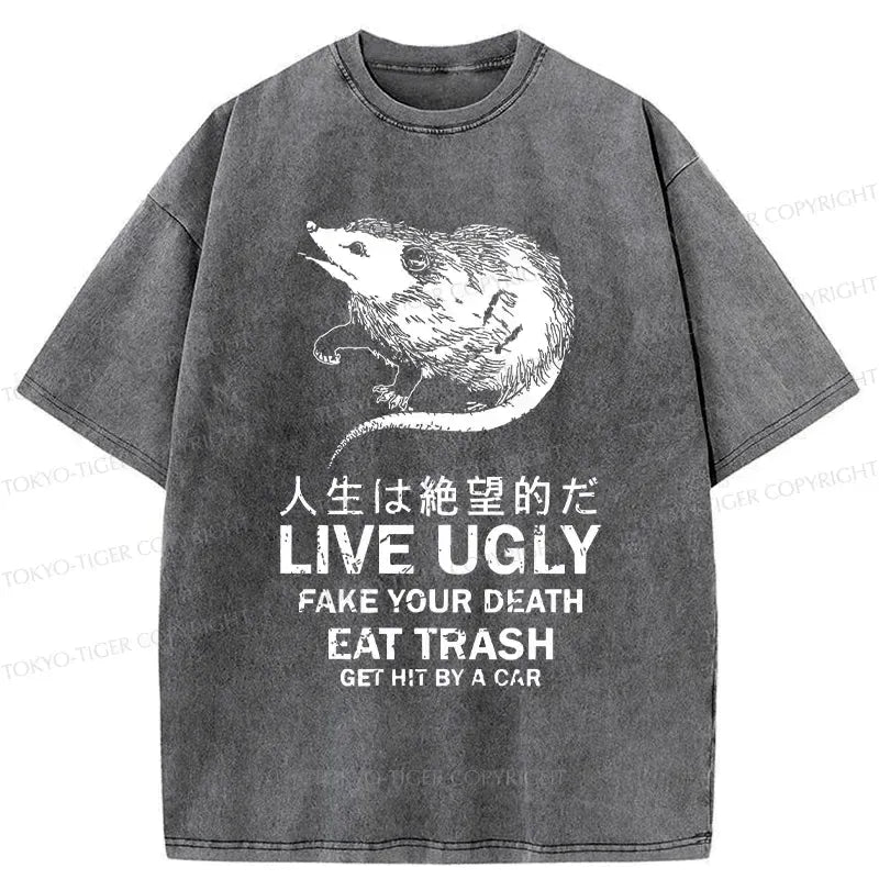 Japanese washed t-shirt for streetwear