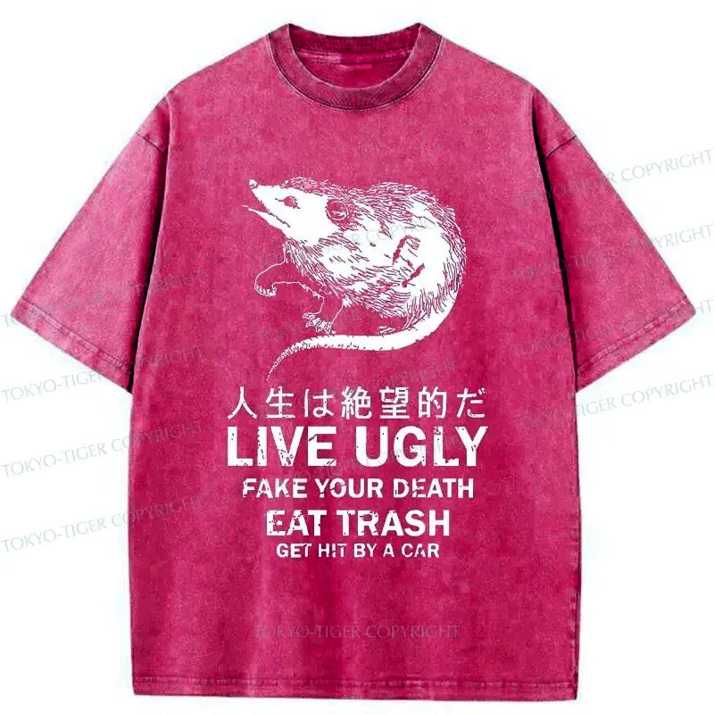 Japanese washed t-shirt for streetwear