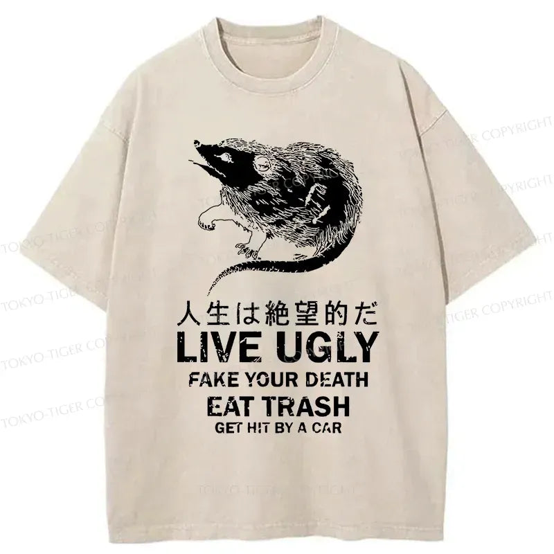 Japanese washed t-shirt for streetwear