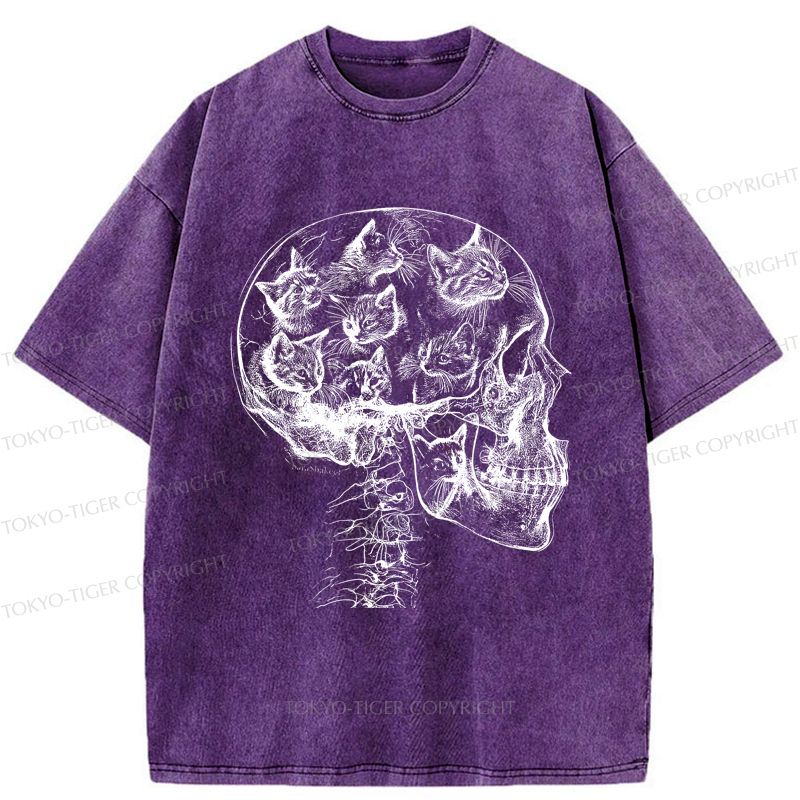 Washed unisex cat t-shirt on sale