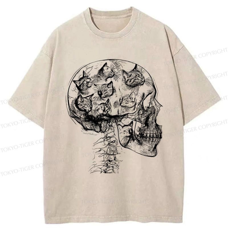 Kyoto-Lion The Cat-Filled Mind Washed T-Shirt