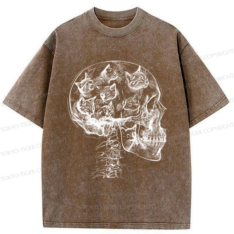 Washed unisex cat t-shirt on sale