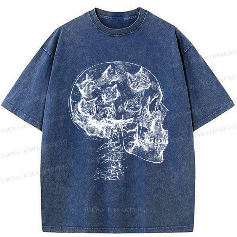 Washed unisex cat t-shirt on sale
