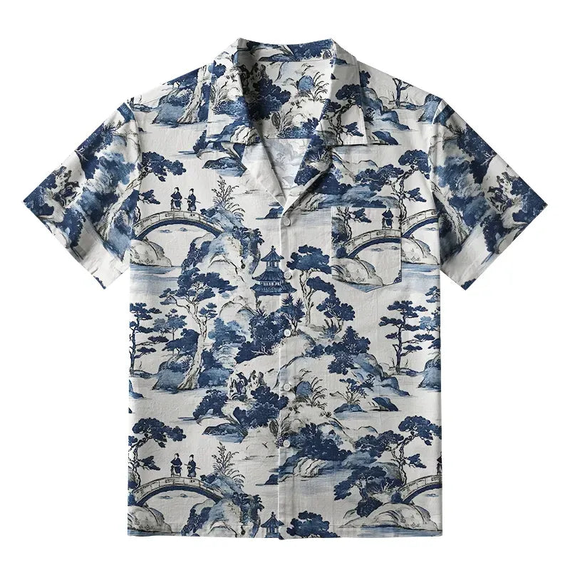 Kyoto Bridge Hawaiian Shirt for Daily Wear