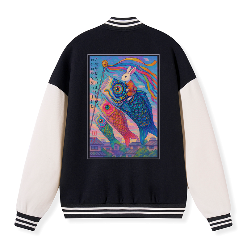 Japanese Ukiyo-e Varsity Jacket for Street Style