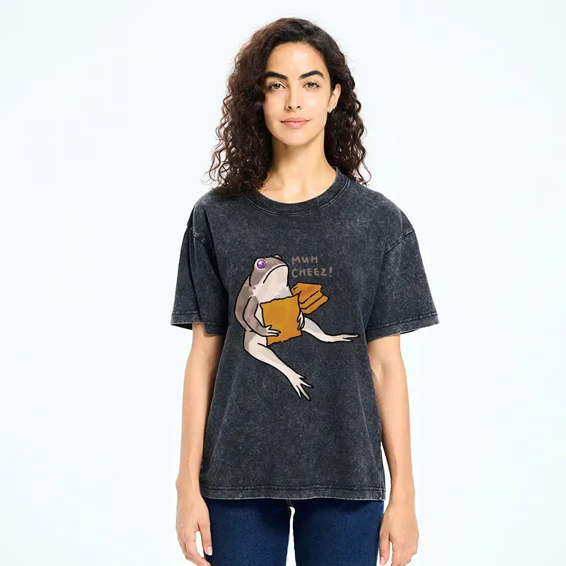 Kyoto-Lion Cheez Frog Washed T-Shirt