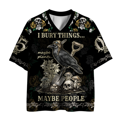 Dark humor crow mesh jersey for gardening