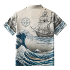 Kyoto-Lion Ukiyo-e Shirt for Beach Vacation