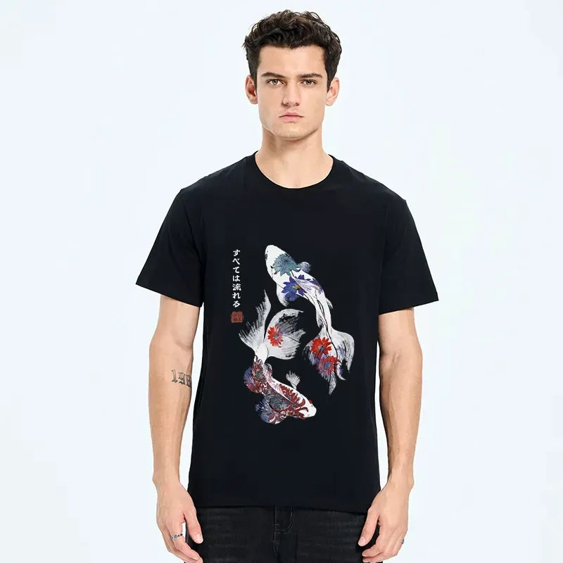 Kyoto-Lion Japanese Watercolor Koi Fish Classic T-Shirt