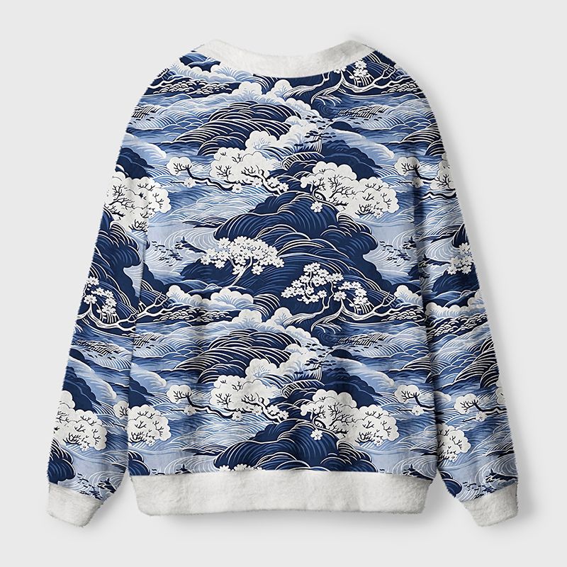 Kyoto-Lion Traditional Japan Scenery Ugly Cardigan Sweater