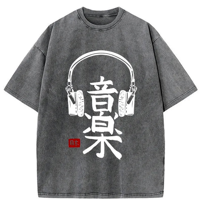 Vintage washed Japanese t-shirt streetwear