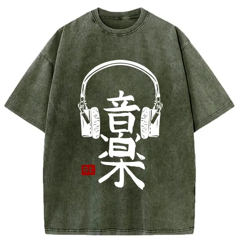 Vintage washed Japanese t-shirt streetwear