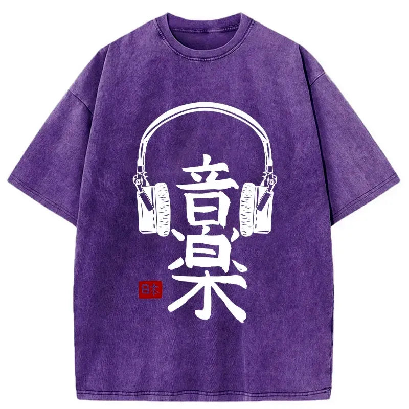 Vintage washed Japanese t-shirt streetwear