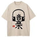 Kyoto-Lion Japanese Music Kanji Washed T-Shirt