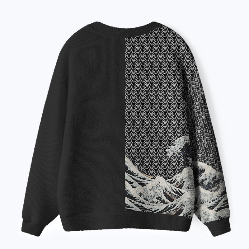 Japanese Vintage Wave Cardigan for Daily Wear