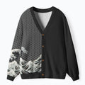 Japanese Vintage Wave Cardigan for Daily Wear
