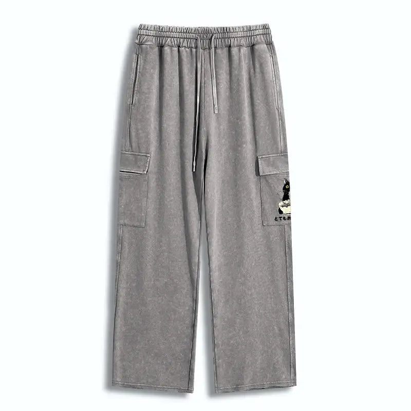 Washed utility sweatpants casual daily wear