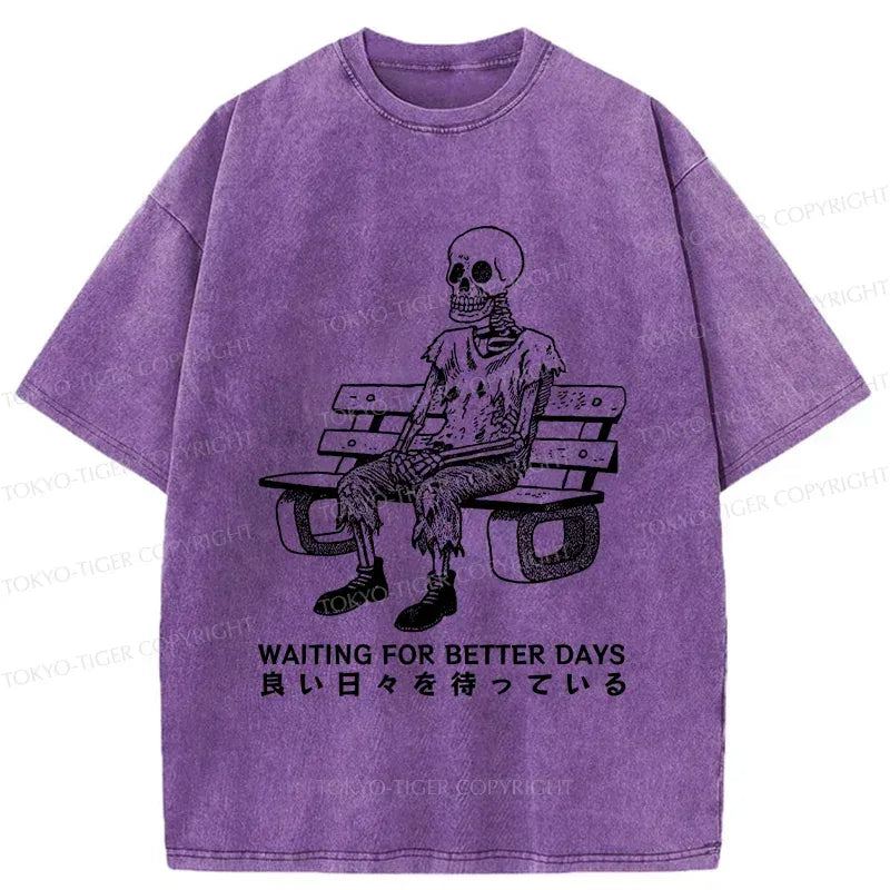 Kyoto-Lion Waiting Skeleton Washed T-Shirt