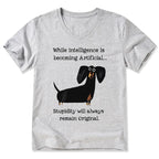 Kyoto-Lion Dachshund Real Humor Funny Meme V-Neck Classic T-Shirt