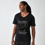 Kyoto-Lion Dachshund Real Humor Funny Meme V-Neck Classic T-Shirt