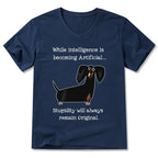 Kyoto-Lion Dachshund Real Humor Funny Meme V-Neck Classic T-Shirt