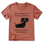 Kyoto-Lion Dachshund Real Humor Funny Meme V-Neck Classic T-Shirt