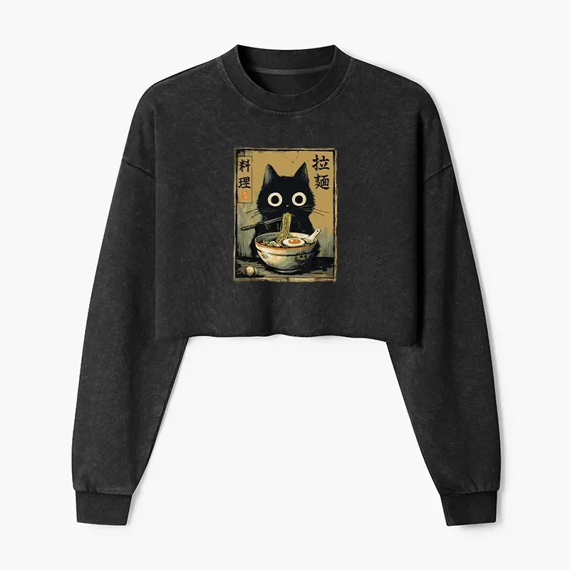 trendy japanese cat sweatshirt for streetwear