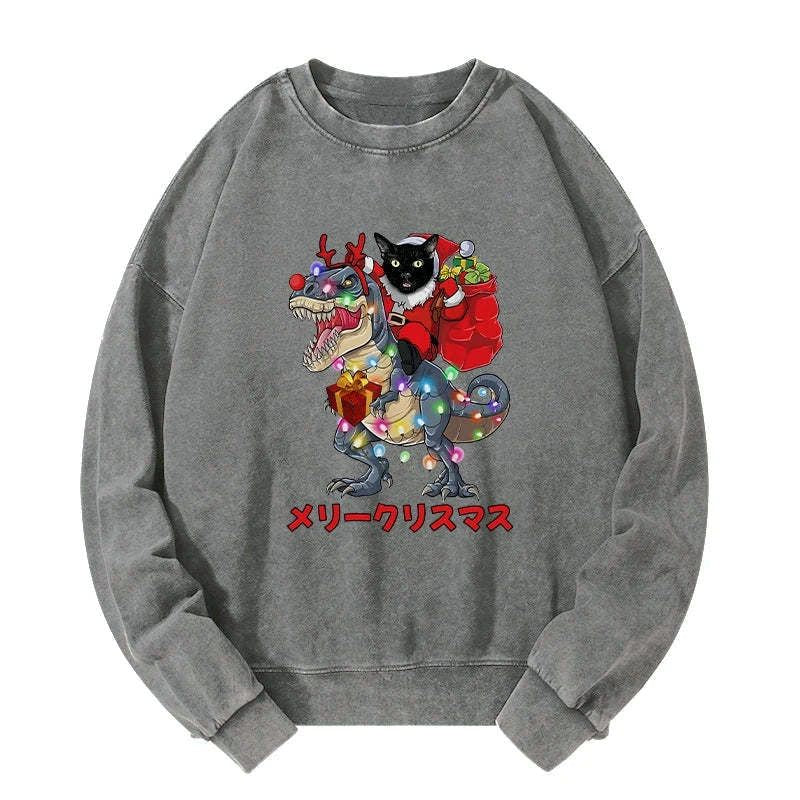 Funny cat dinosaur sweatshirt gift