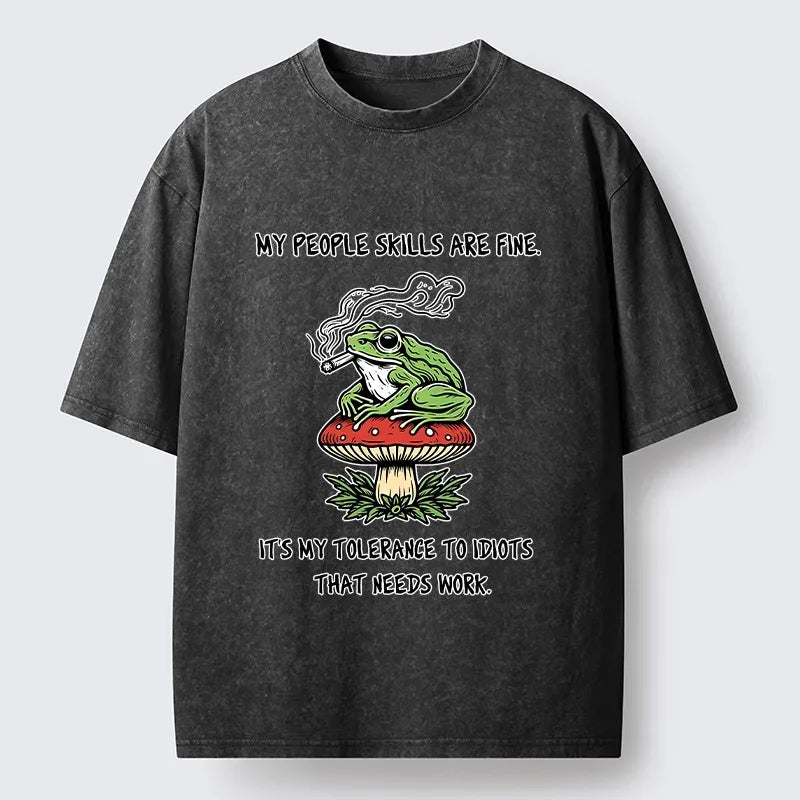 Frog on Red Spotted Mushroom T-Shirt Gift Idea