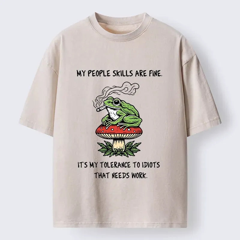 Frog on Red Spotted Mushroom T-Shirt Gift Idea