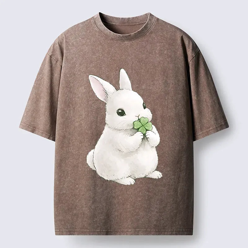 Japanese Lucky Rabbit Washed T-Shirt