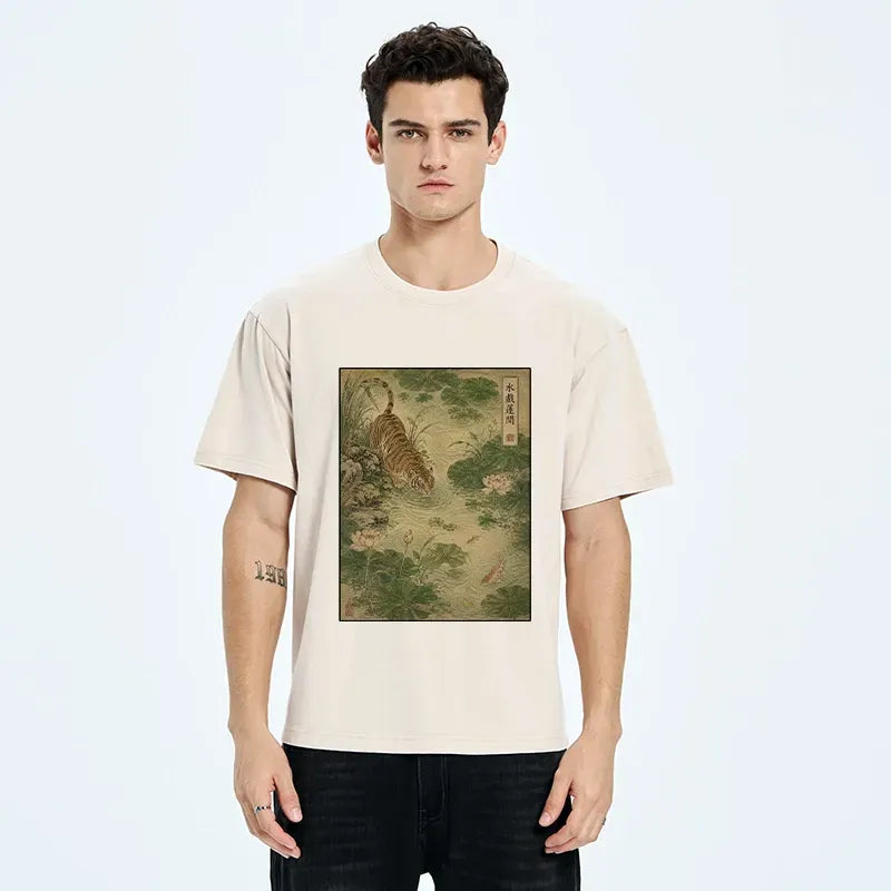 Ukiyo-e Tiger Unisex Tee for Daily Wear
