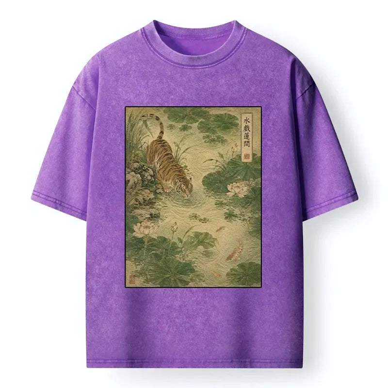 Washed Cotton T-Shirt for Festival