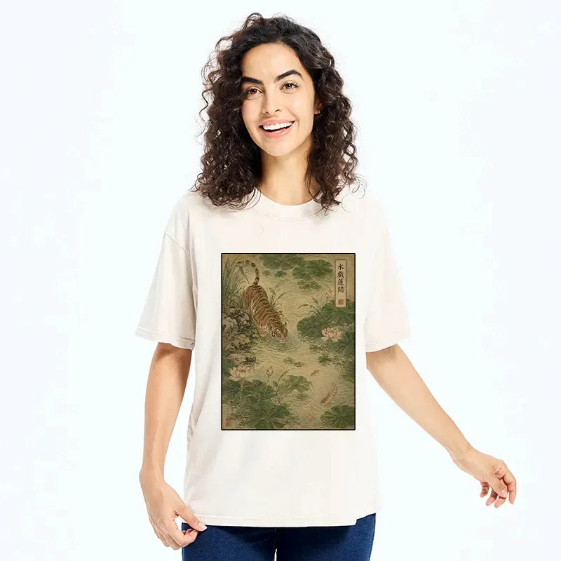 Ukiyo-e Tiger Unisex Tee for Daily Wear