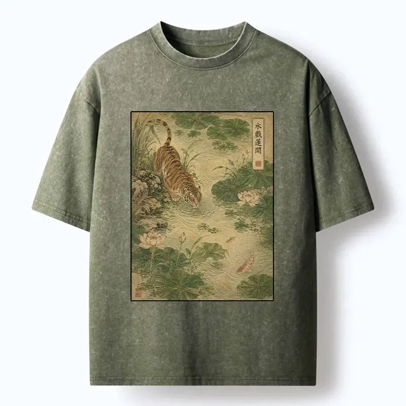Washed Cotton T-Shirt for Festival