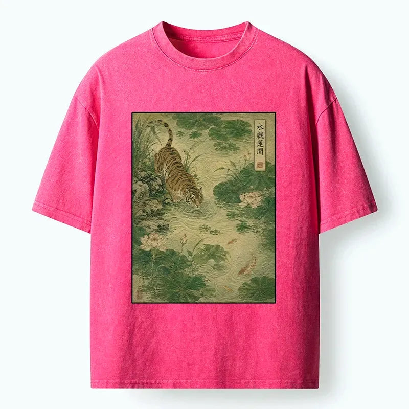 Washed Cotton T-Shirt for Festival