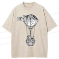 Japanese Pufferfish Motorboat Washed T-Shirt